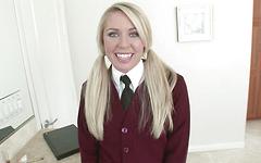Brynn Tyler makes the camera man happy after school join background