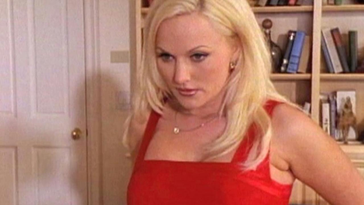 All dressed in red lingerie, stacy valentine fucks for a mouthful of cum