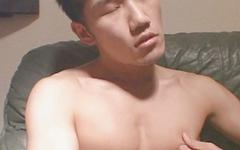 Athletic Asian twinks jerks off and gets a blowjob - movie 1 - 4