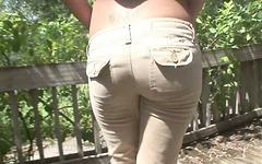 Jetzt beobachten - Sexy redhead gives an outdoor striptease that will make your cock throb