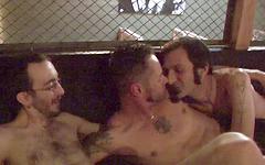 Damon Dogg gets a bareback fucking from two scruffy dudes in threesome - movie 2 - 7