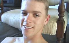 Scruffy blonde athletic twink Tyler jerks off in masturbation session - movie 6 - 5