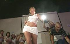 Hot amateur college party girls compete in wet T-shirt skin to win contest - movie 5 - 6