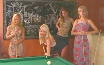 Download Blonde beauties celia and megan cole have lesbian dildo sex on pool table