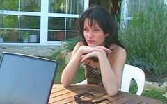 Ver ahora - European hotties rica and ursula in outdoor lesbian sex scene on table