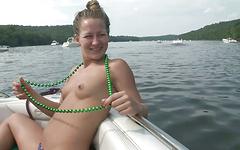 Boating butt-naked with a big batch of beautiful girls who get off on showi - movie 2 - 4