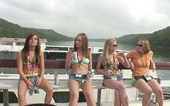 Jetzt beobachten - Big boat strip tease videos filmed on location as girls smoke and strip for