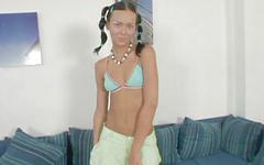 Susie Diamond just turned eighteen years old and wears beads join background