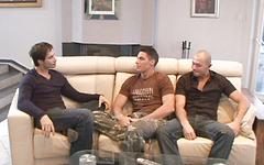 Lucio Maverick has a chat with Michael Lucas and Buck Monroe join background