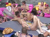 Pepper starts to strip in front of everyone on the boat - movie 1 - 2