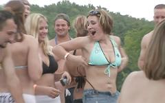Marta starts to strip in front of everyone on the boat join background