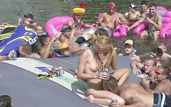 Olivia starts to strip in front of everyone on the boat join background