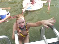 Lizzie starts to strip in front of everyone on the boat - movie 3 - 2