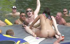 Lizzie starts to strip in front of everyone on the boat - movie 3 - 4