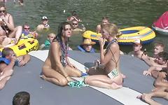 Tabitha starts to strip in front of everyone on the boat join background