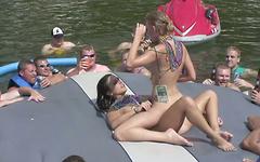Tabitha starts to strip in front of everyone on the boat - movie 4 - 4