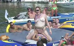 Tabitha starts to strip in front of everyone on the boat - movie 4 - 6