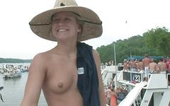 Karen starts to strip in front of everyone on the boat - movie 8 - 7