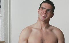 Handsome jock with a big uncut cock in hot solo masturbation session - movie 3 - 2