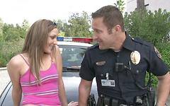 Kiera King gets fucked in the ass by a cop on the hood of his squad car - movie 4 - 2