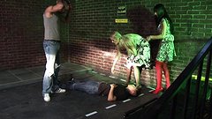 Watch Now - Jane darling and sarah twain have a xxx foursome on the gritty city street
