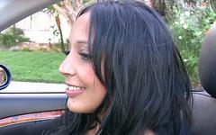 Ver ahora - Brunette babe romana ryder gets her snatch reamed in parked convertible