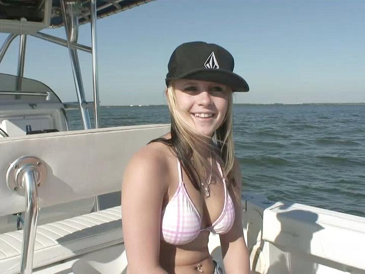 Hot College Party Girls Flash Their Tits And Do Striptease Outdoors On Boat