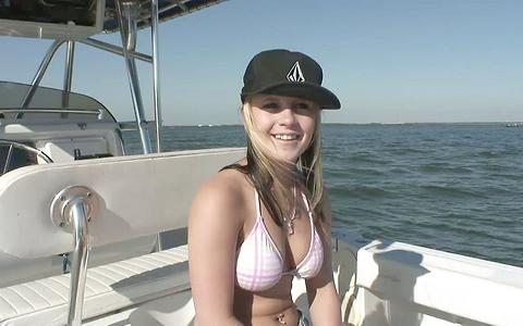 Hot College Party Girls Flash Their Tits And Do Striptease Outdoors On Boat