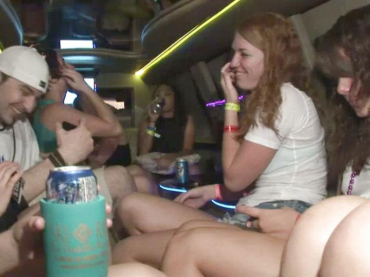 Hot College Party Chicks Get Freaky In A Lesbian Limo