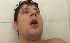 European jock Harold Zen masturbates in a shower in hot solo scene - movie 3 - 6