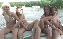 Sexy college amateurs get naked in public on a boat - movie 2 - 4