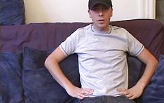 Watch Now - Athletic vincenzo gets masturbated and dildo in ass from off-camera hand