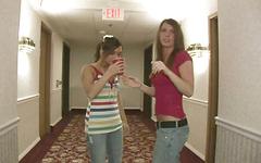 Amateur college party girls flash tits in hotel hallway - movie 3 - 2