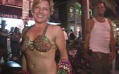 Admire the body paint on these sexy college co-eds as they do up Mardi Gras - movie 1 - 5