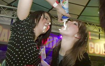 Download Amateur party girls get freaky at male strip club, getting into lesbianism