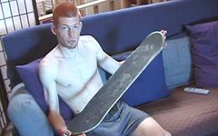 Ginger amateur jock skater punk in solo masturbation scene join background