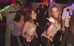Amateur party girls get wild in a nightclub in softcore scene join background