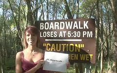 Watch Now - Pretty brunette flashes tits ass and gash outdoors at a nature preserve