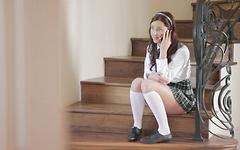 Brunette schoolgirl Hope Howell gets a pussy pounding and a facial join background