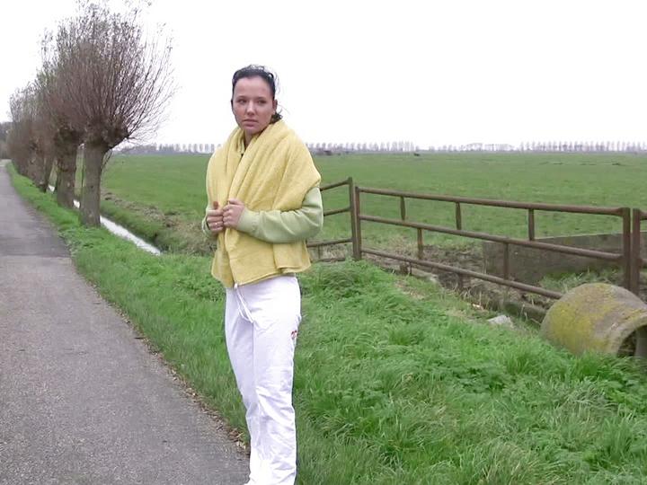 Hot 18 Year Old Farm Girl Masturbates Outside