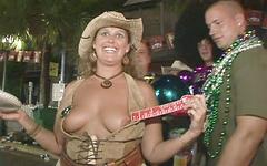 Amateur partiers show off their tits out in public - movie 4 - 6