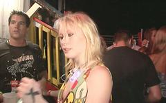 Amateur college party chicks flash their tits and make out in public - movie 1 - 2