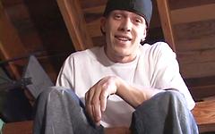 Skater with big cock and nice balls beats off in the attic - movie 1 - 2