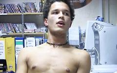 Ripped athletic twink strokes his big uncut cock in a sexy solo session - movie 6 - 4