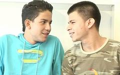 Eighteen-year old Latino twinks fuck on the floor of their bedroom join background