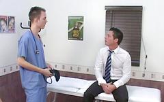 Jon Janes and Joshua Cartier play doctor in hot bareback suck and fuck - movie 1 - 2