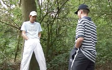 Download Euro guys meet in the woods to jerk off and bring it back to the apartment