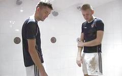 Watch Now - Brit footballers 69 and fuck in the shower after practice