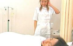 Pretty Asian nurse fucks her patient and gets cum on her tiny tits join background