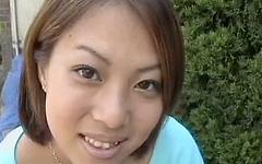 Jetzt beobachten - Cute asian with big eyes and big nipples has her pussy played with